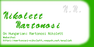 nikolett martonosi business card